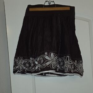 Embroidered Black Skirt